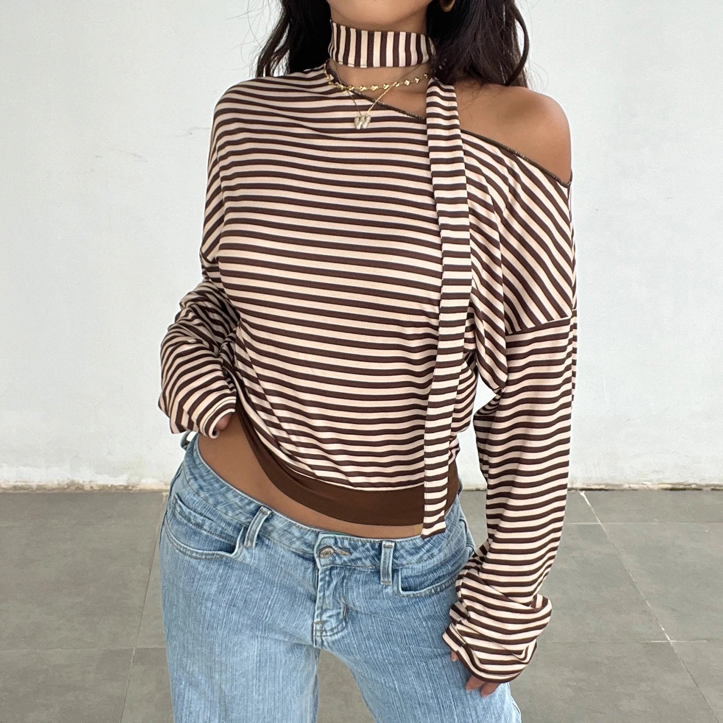 Becky Off-Shoulder Long-Sleeve Top