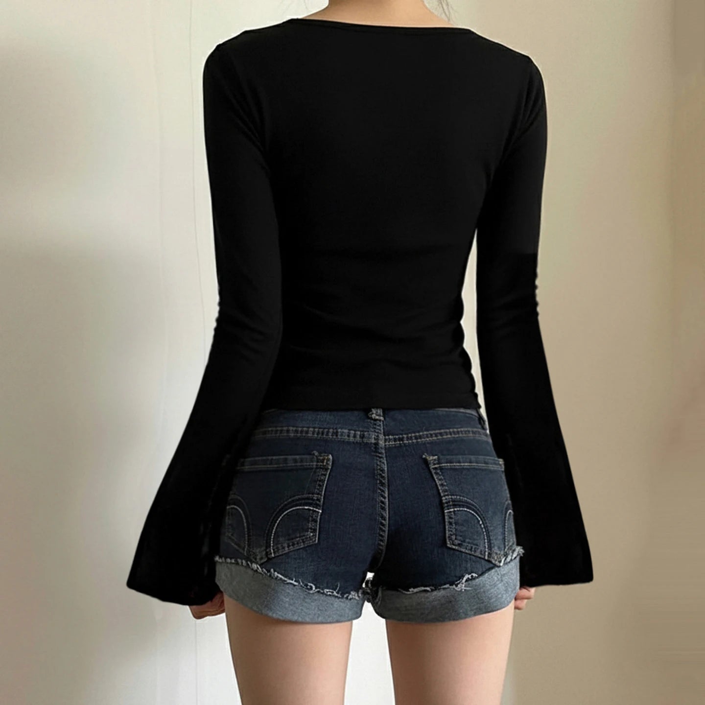 Lucy V-Neck Knitted Long-Sleeve Top